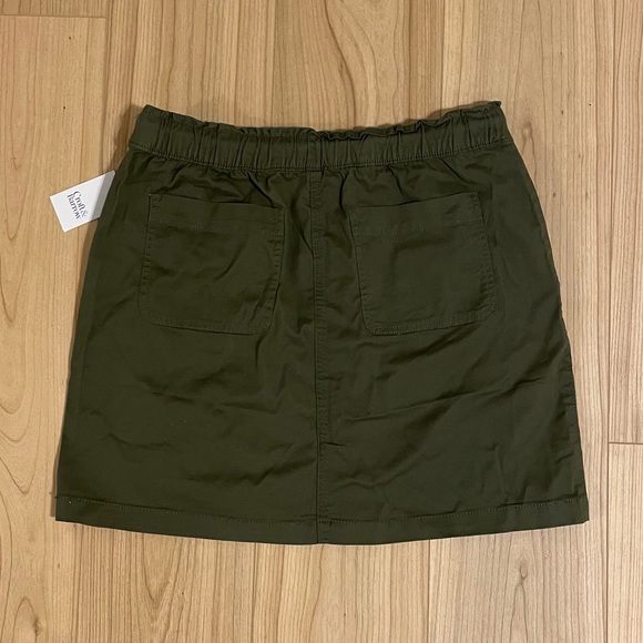 NWT Croft & Barrow Army Green Utility Skirt with Pockets - Size Petite Medium - Picture 2 of 8